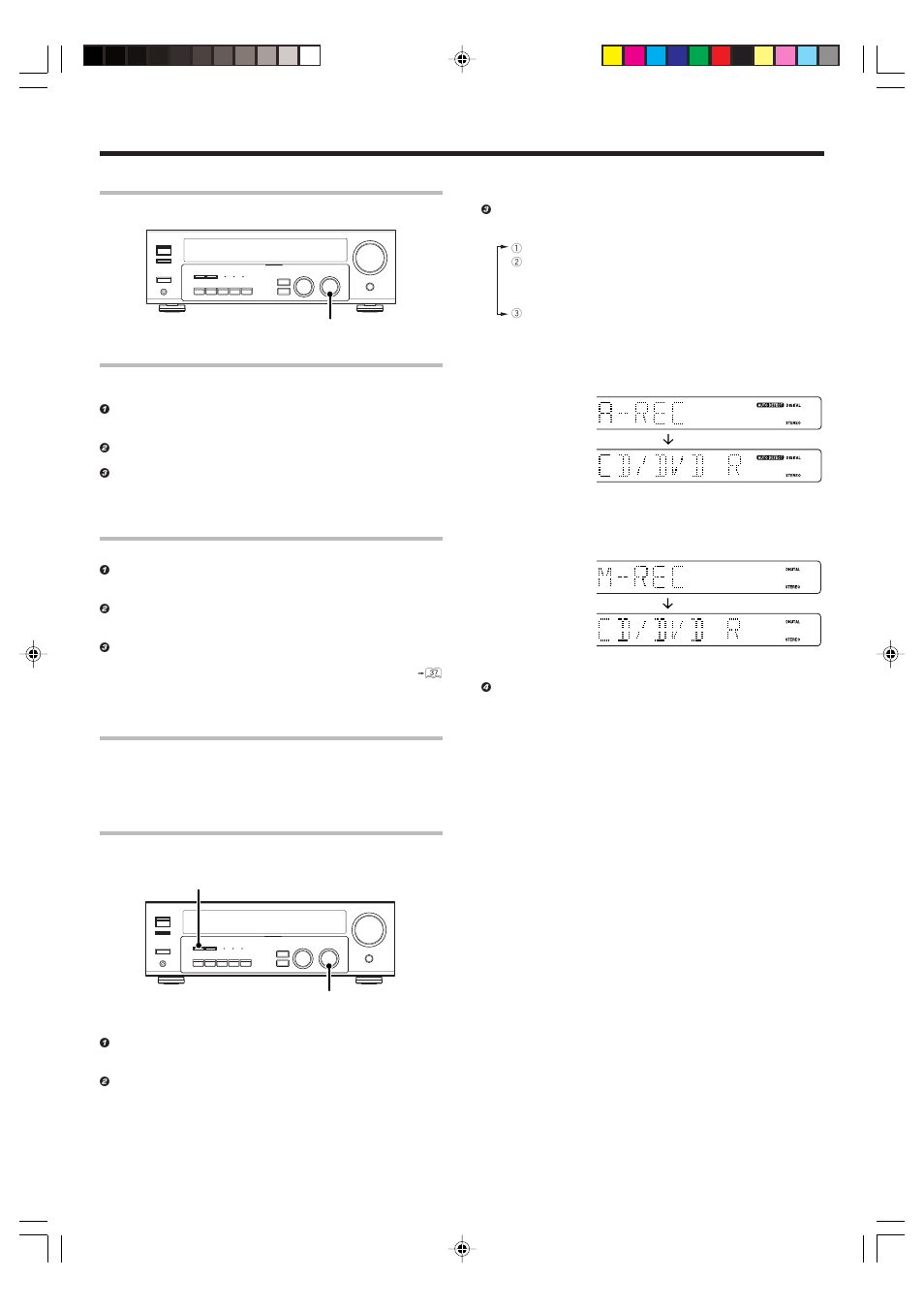 Recording, Recording audio (analog sources), Recording video | Recording audio (digital sources) | Kenwood VR-716 User Manual | Page 20 / 40