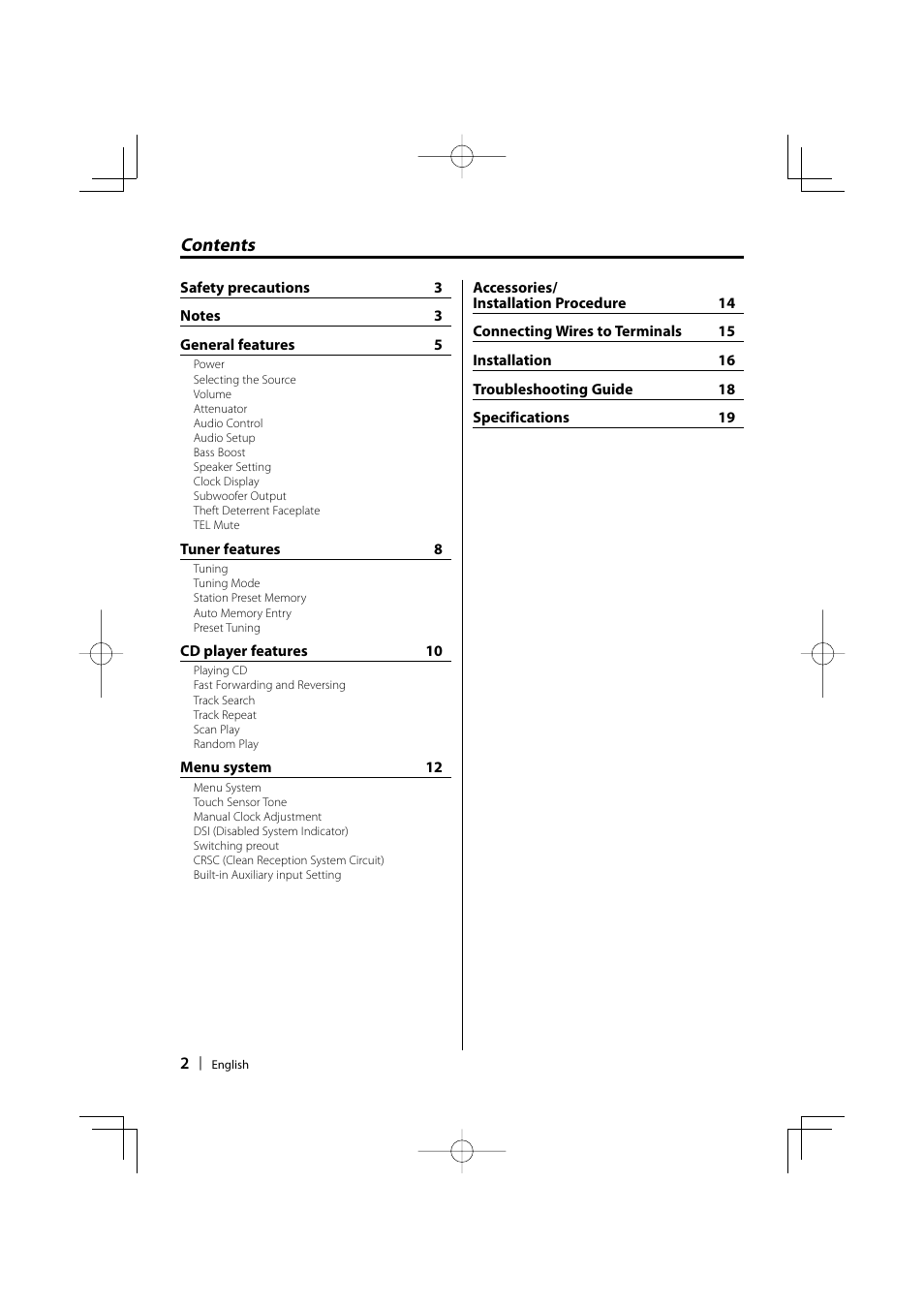 Kenwood KDC-135 User Manual | Page 2 / 56