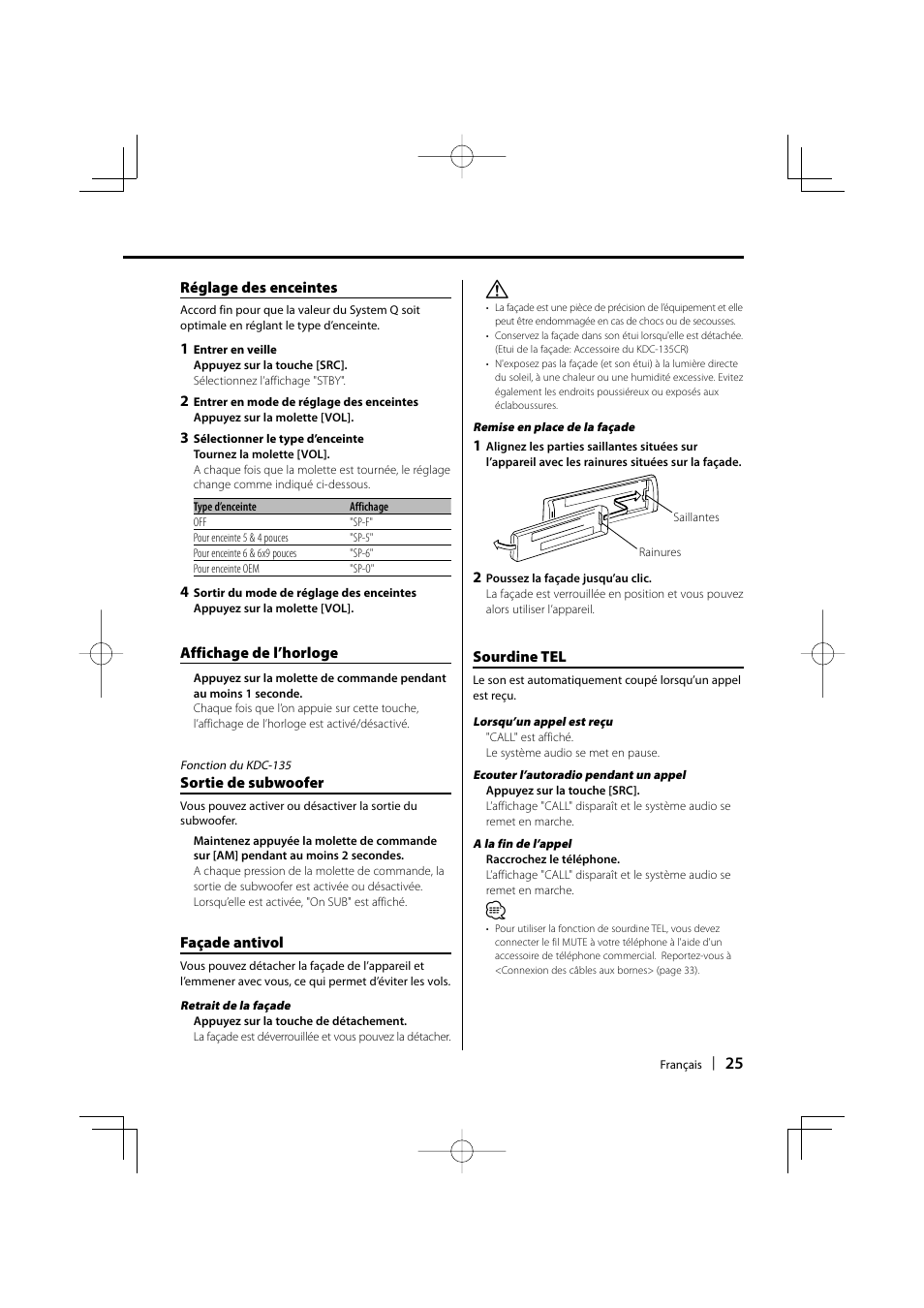Kenwood KDC-135 User Manual | Page 25 / 56