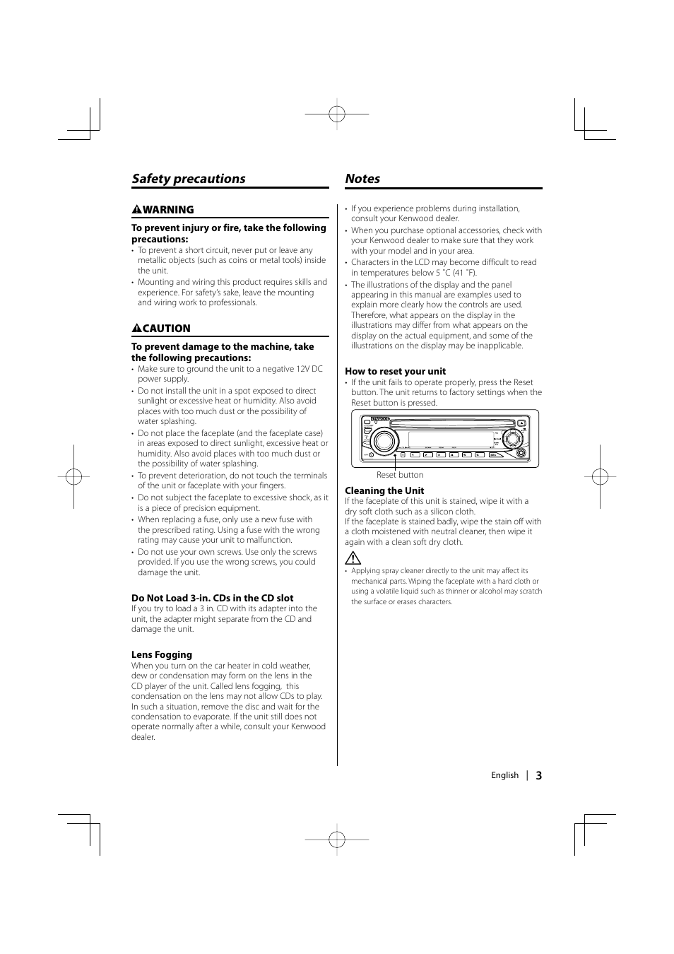 Kenwood KDC-135 User Manual | Page 3 / 56