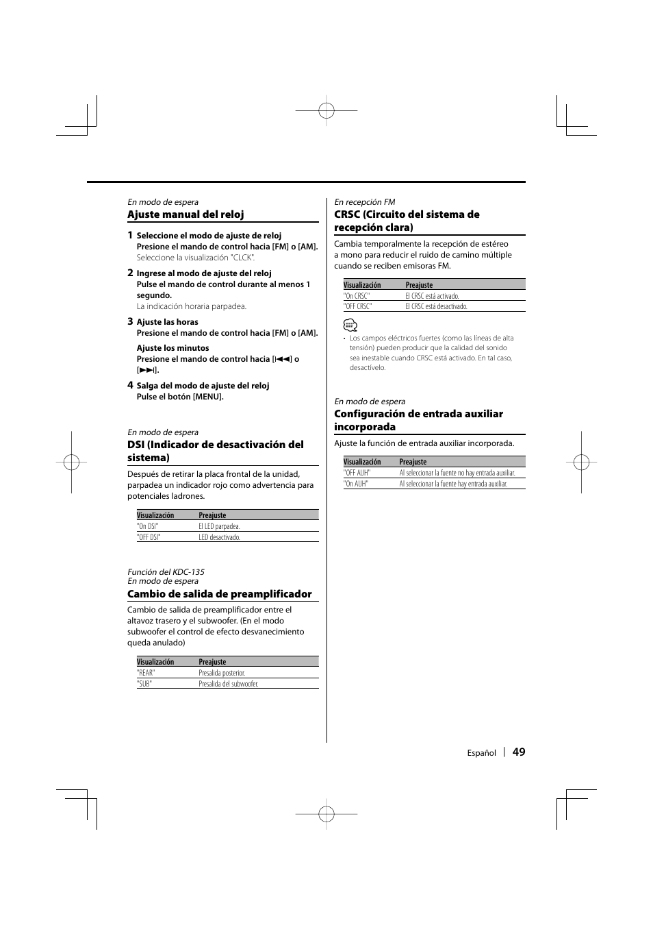 Kenwood KDC-135 User Manual | Page 49 / 56