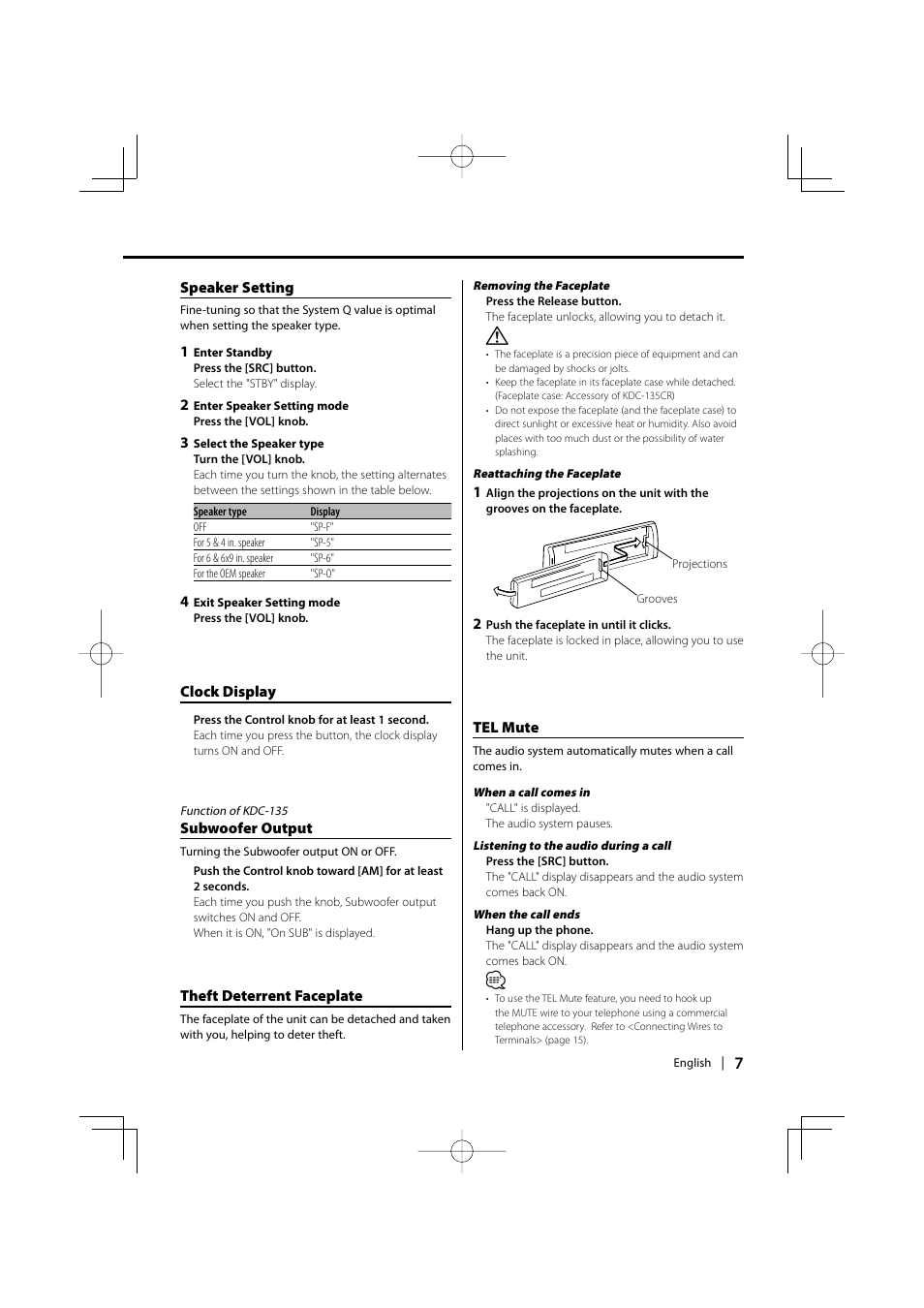 Kenwood KDC-135 User Manual | Page 7 / 56