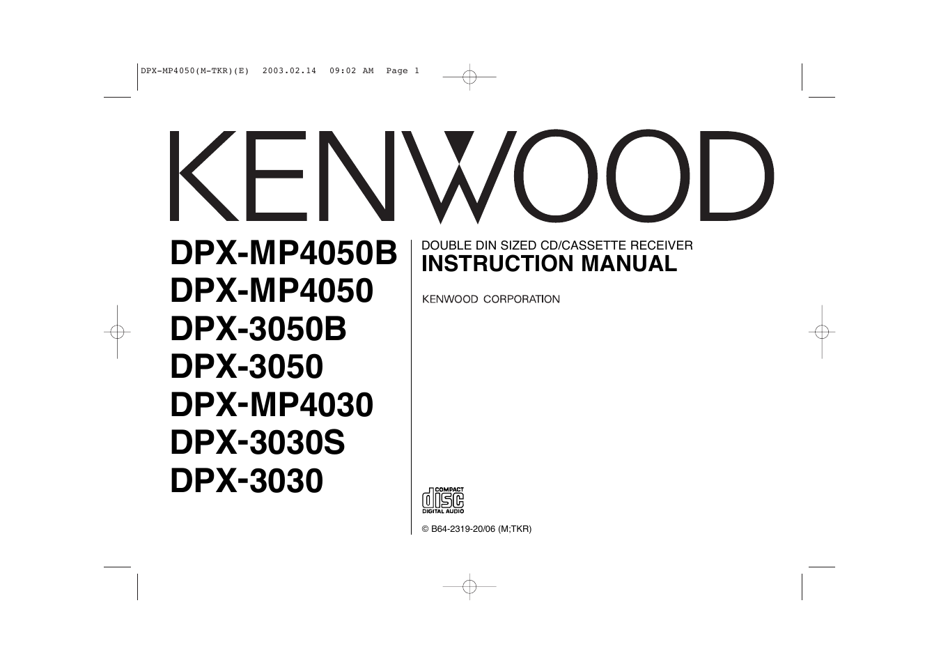 Kenwood DPX-3050 User Manual | 38 pages