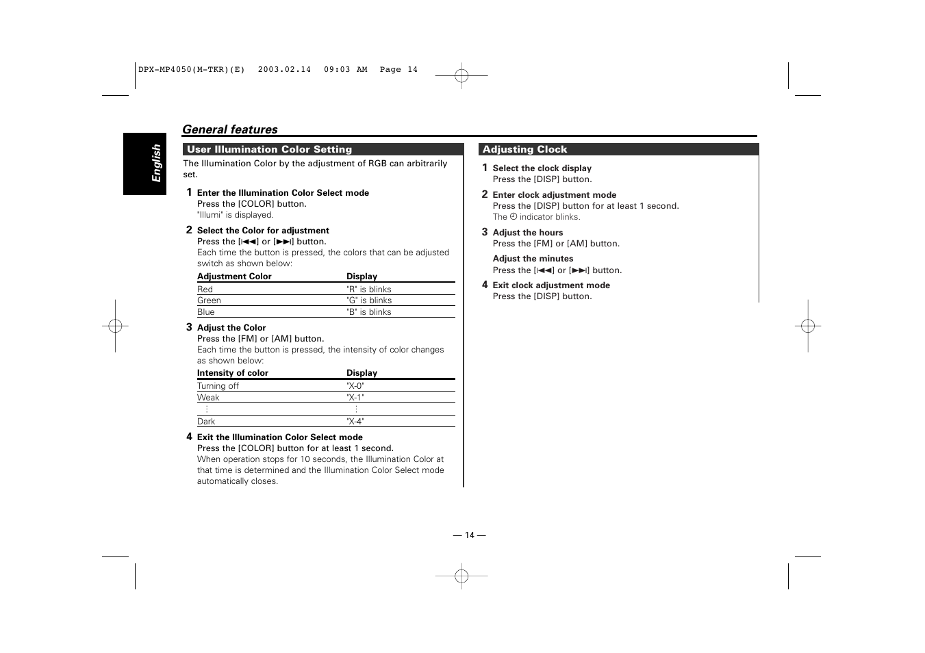 Kenwood DPX-3050 User Manual | Page 14 / 38