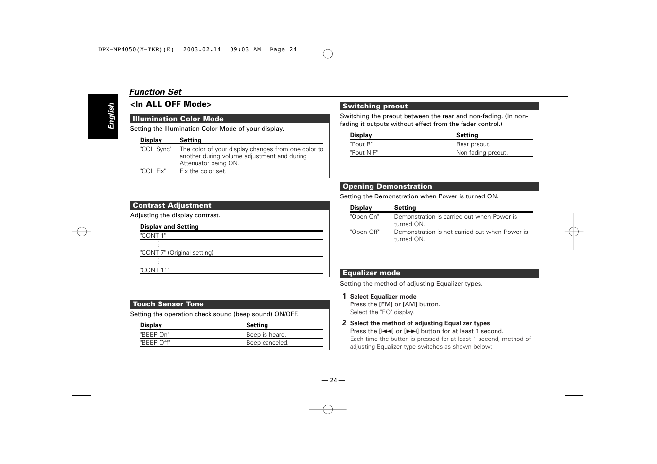 Kenwood DPX-3050 User Manual | Page 24 / 38