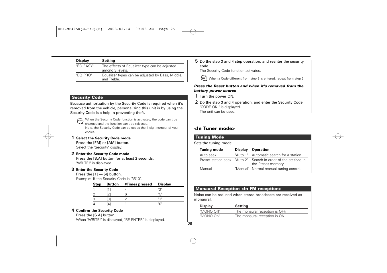 Kenwood DPX-3050 User Manual | Page 25 / 38