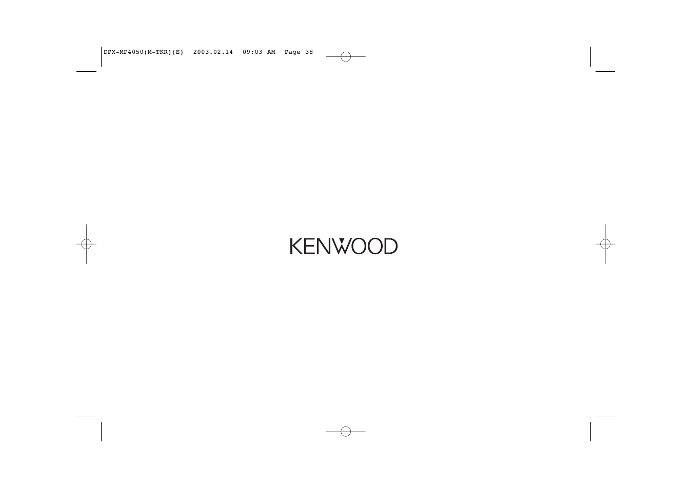 Kenwood DPX-3050 User Manual | Page 38 / 38