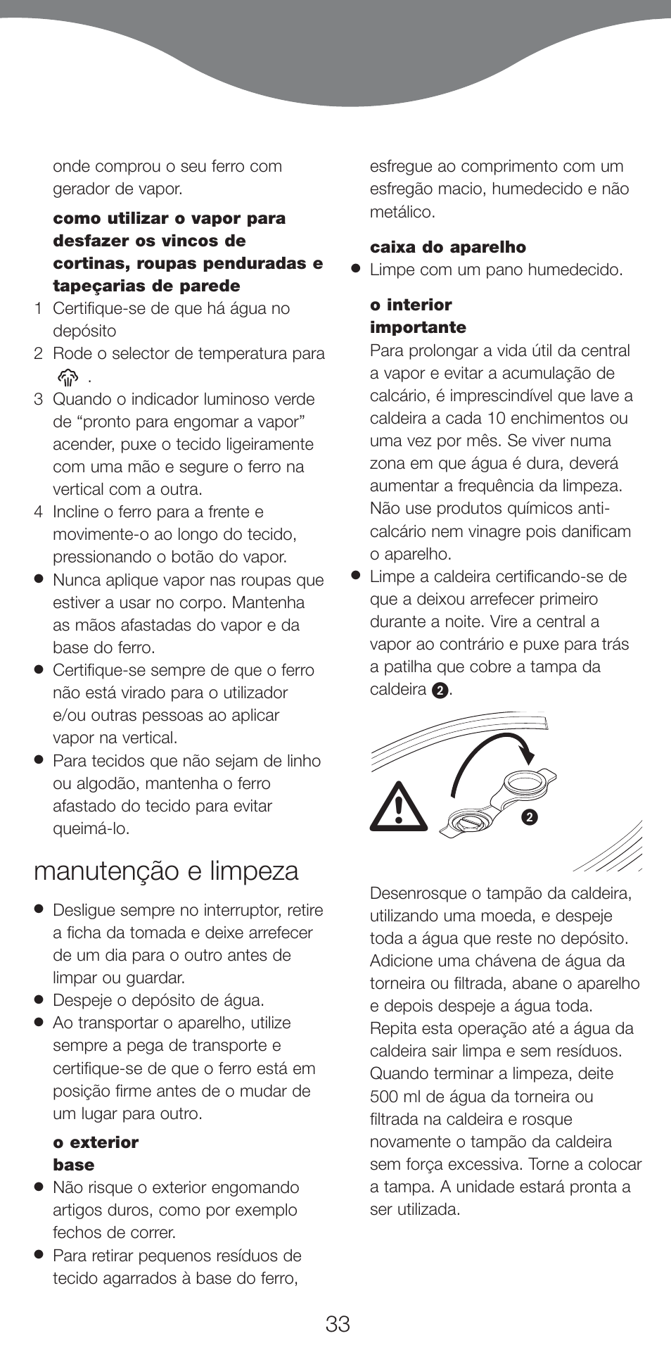 Manutenção e limpeza | Kenwood IC800 User Manual | Page 36 / 105