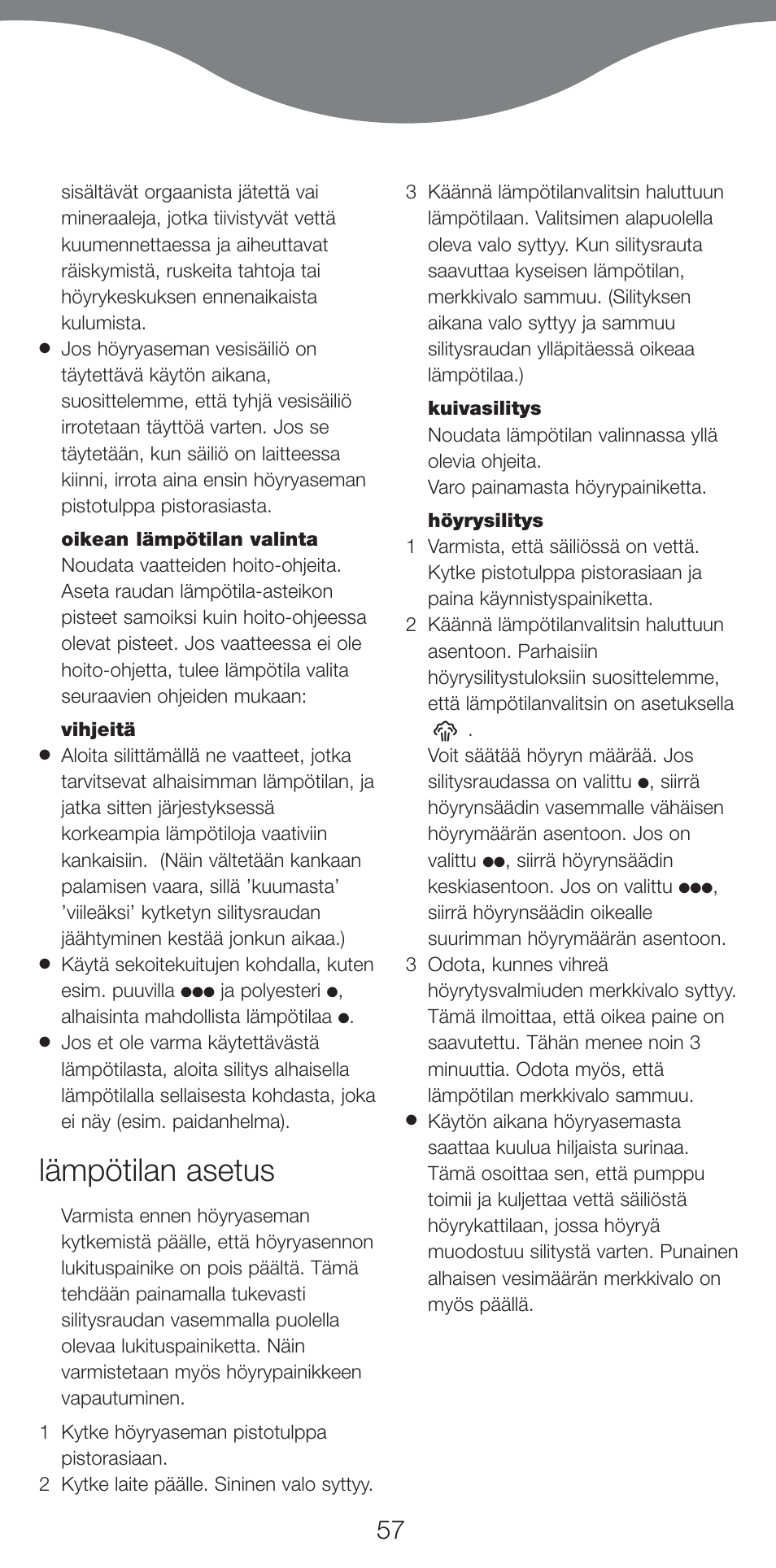 Lämpötilan asetus | Kenwood IC800 User Manual | Page 60 / 105