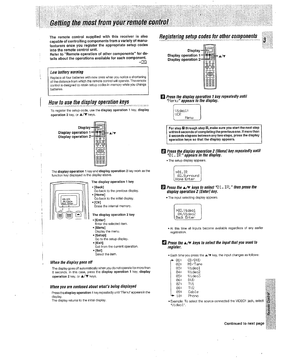 Iill, Begistering setup podes forpther components, 0'2. bi..n-xirrd | S-os.uidecil | Kenwood Preset Remote Control User Manual | Page 3 / 14