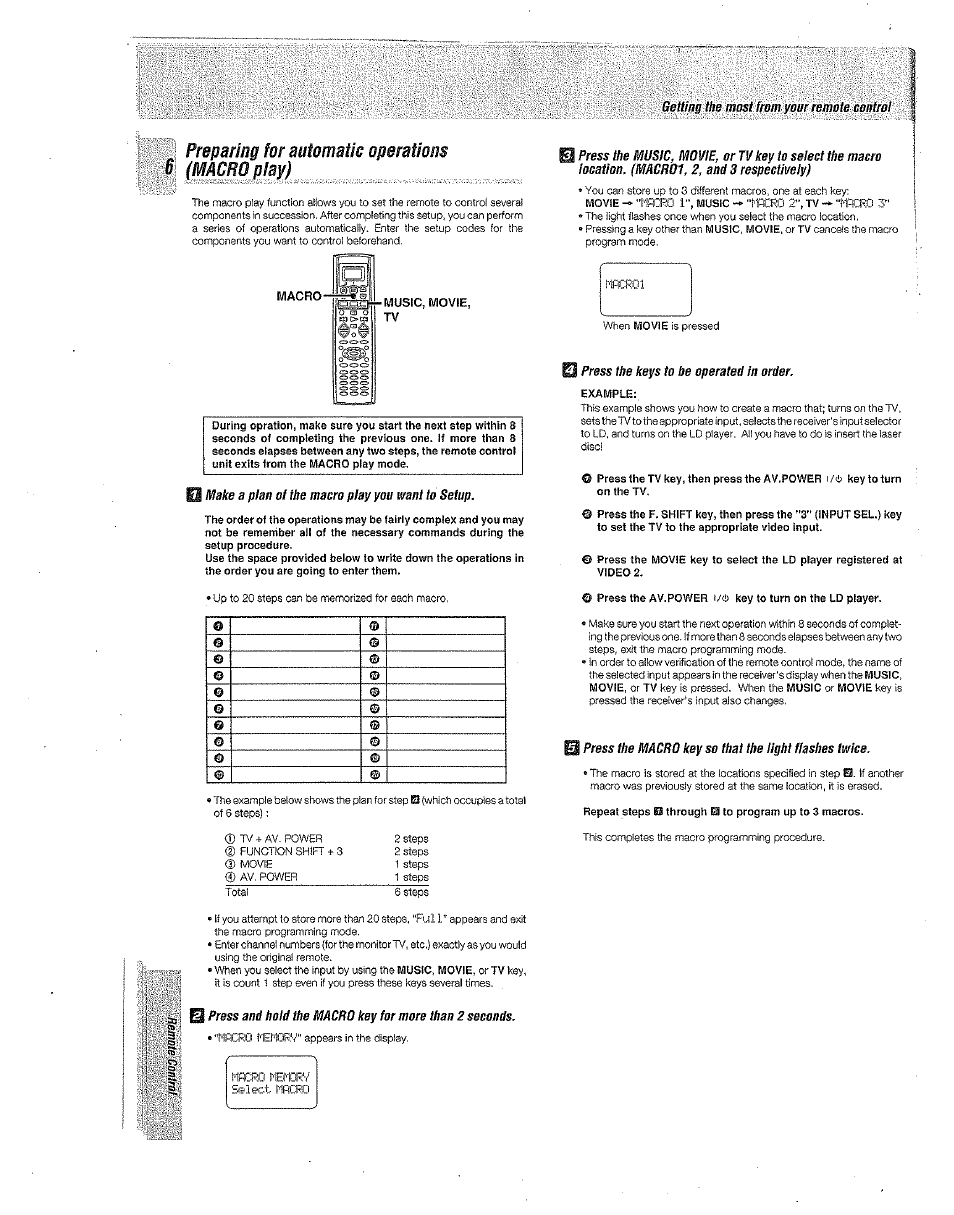 Ili itili, Preparing for automata operatiom | Kenwood Preset Remote Control User Manual | Page 6 / 14