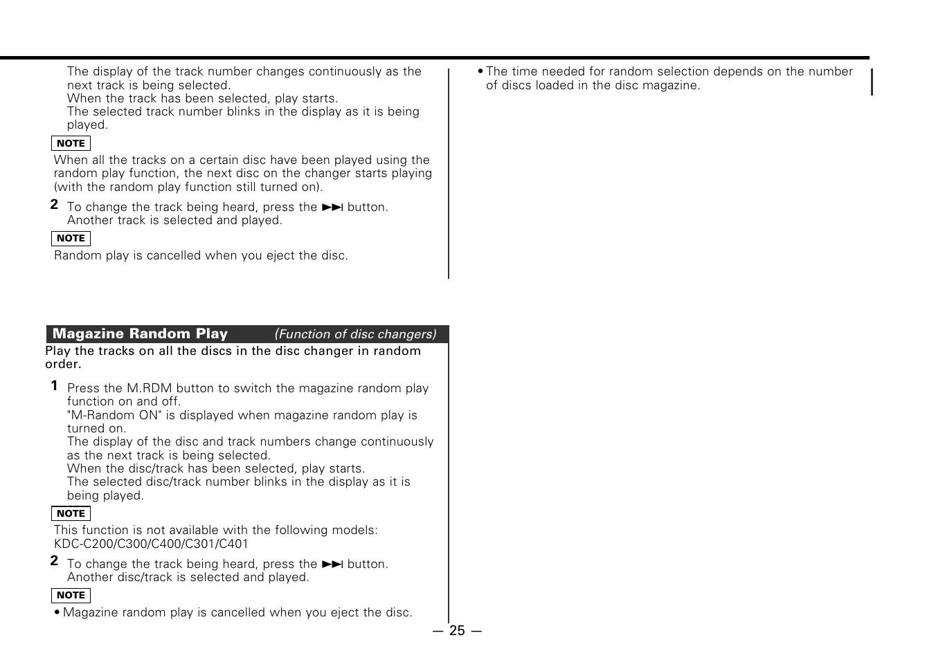 Magazine random play | Kenwood KDC-7080R User Manual | Page 25 / 44