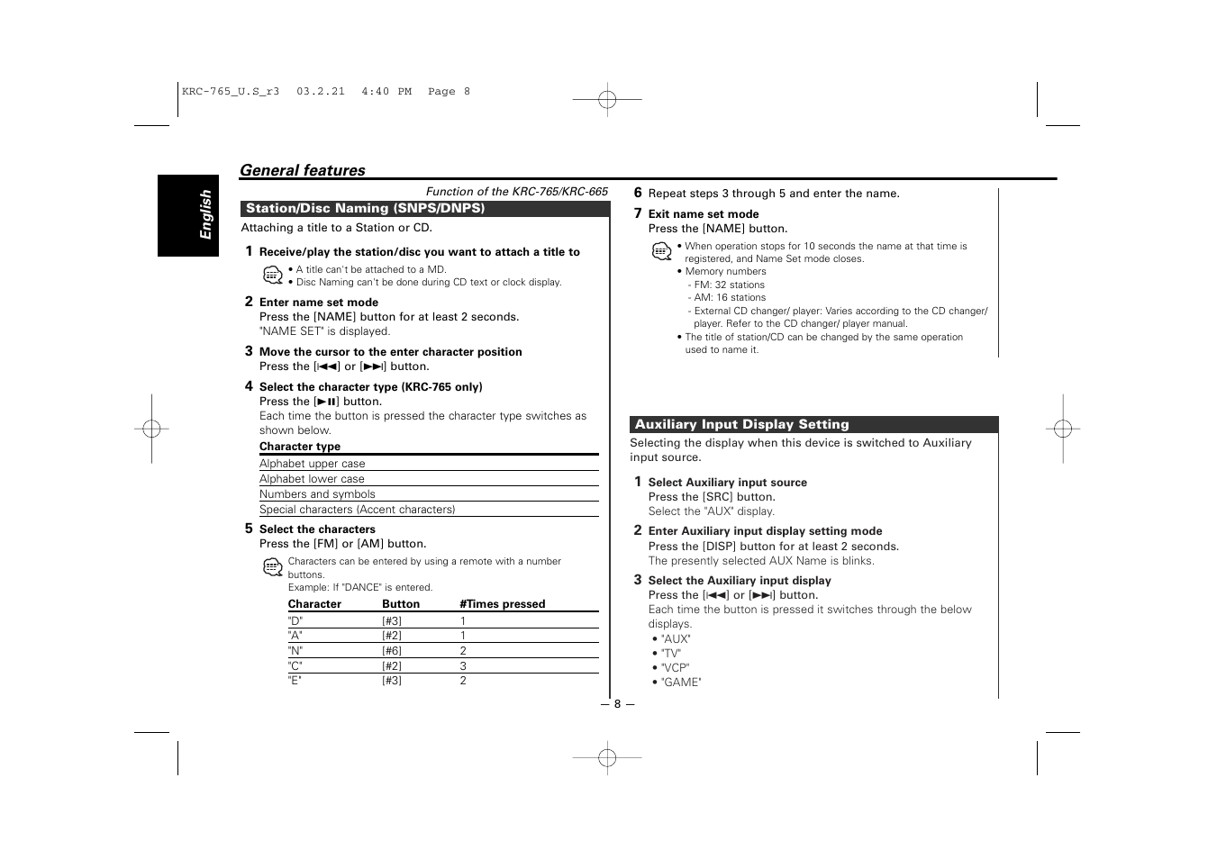 Kenwood KRC-765 User Manual | Page 8 / 42