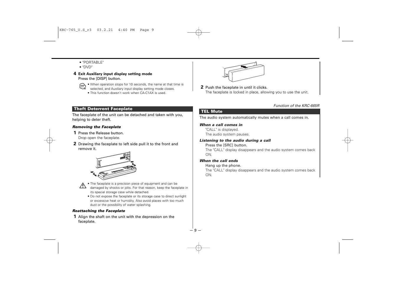 Kenwood KRC-765 User Manual | Page 9 / 42