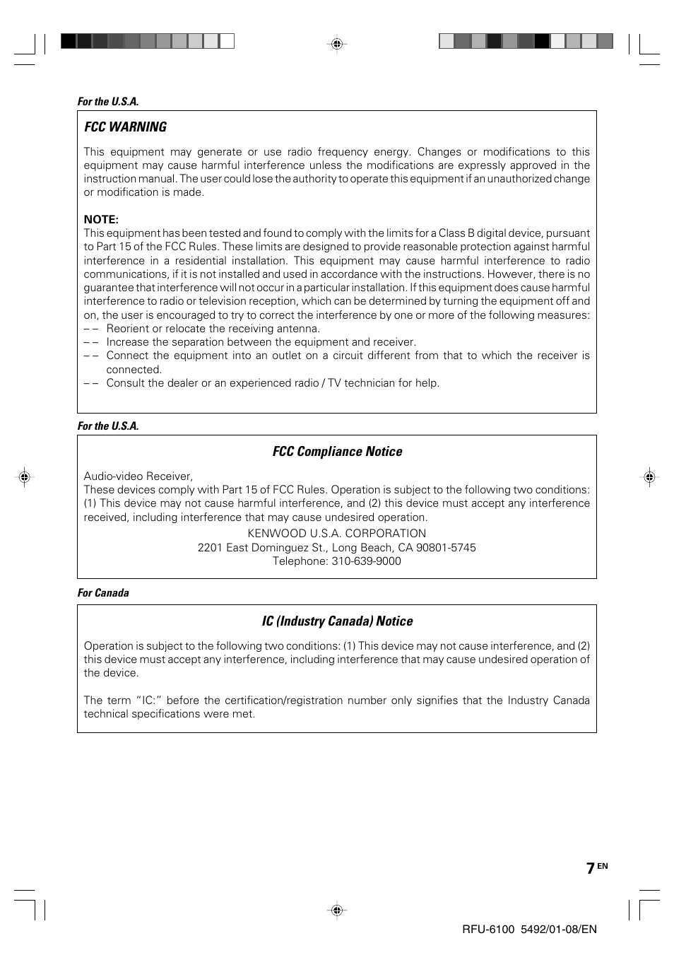 Kenwood RFU-6100 User Manual | Page 7 / 8