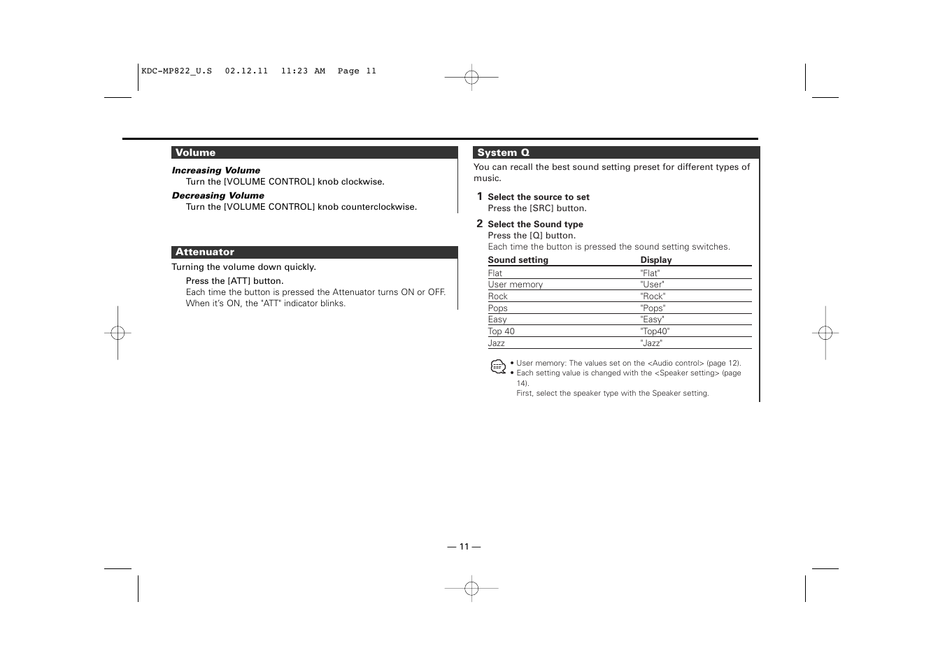 Kenwood eXcelon KDC-X769 User Manual | Page 11 / 48