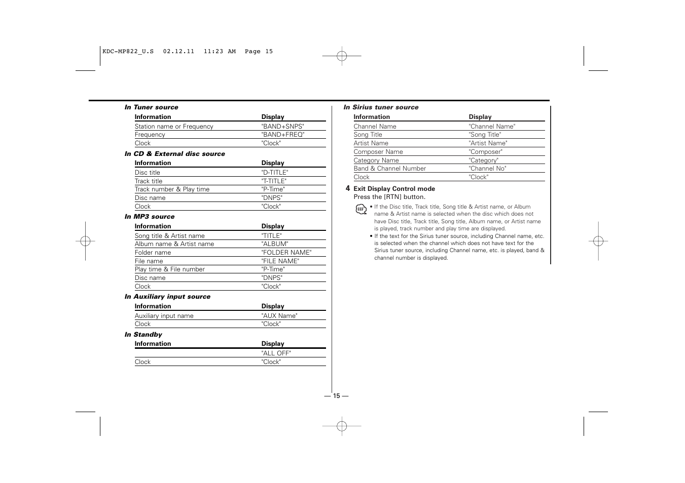 Kenwood eXcelon KDC-X769 User Manual | Page 15 / 48