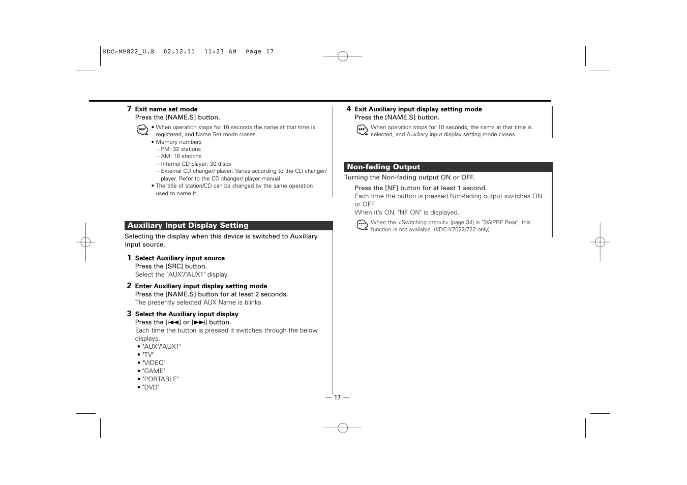 Kenwood eXcelon KDC-X769 User Manual | Page 17 / 48