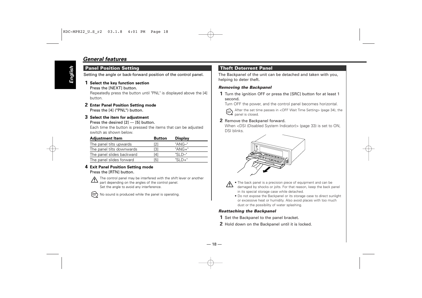 Kenwood eXcelon KDC-X769 User Manual | Page 18 / 48