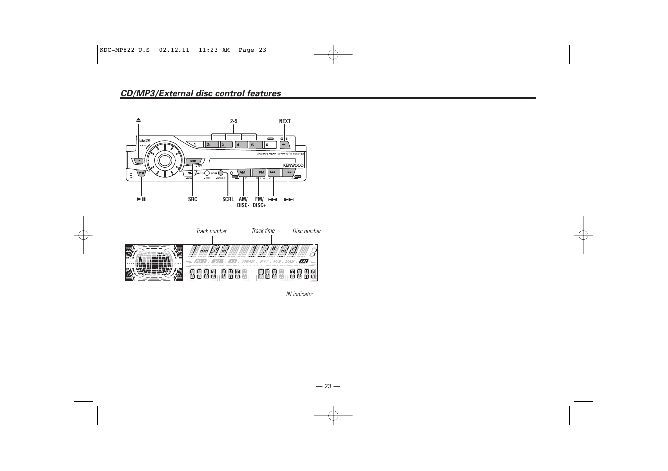 Cd/mp3/external disc control features | Kenwood eXcelon KDC-X769 User Manual | Page 23 / 48