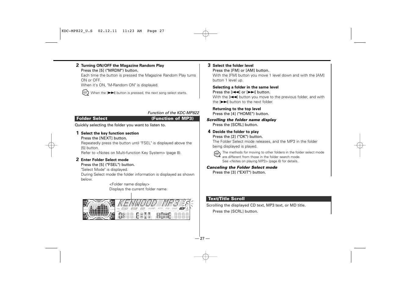 Kenwood eXcelon KDC-X769 User Manual | Page 27 / 48