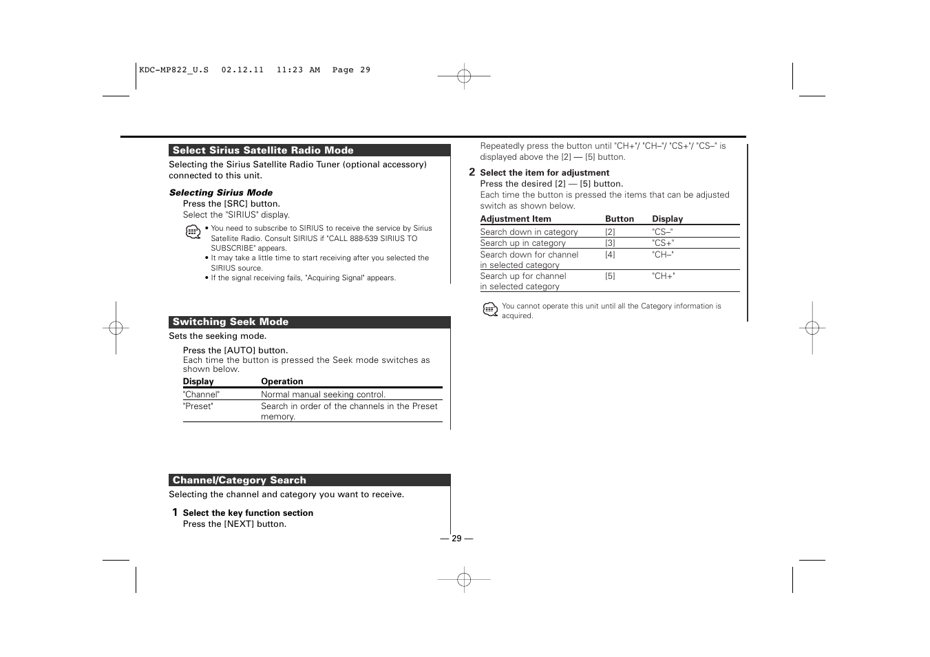 Kenwood eXcelon KDC-X769 User Manual | Page 29 / 48