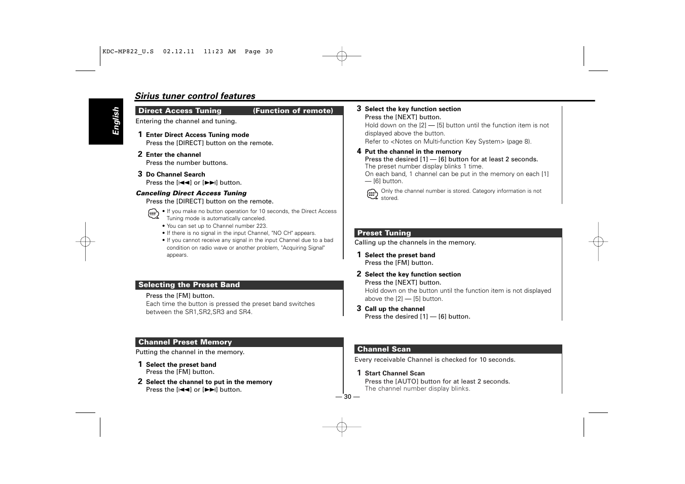 Kenwood eXcelon KDC-X769 User Manual | Page 30 / 48
