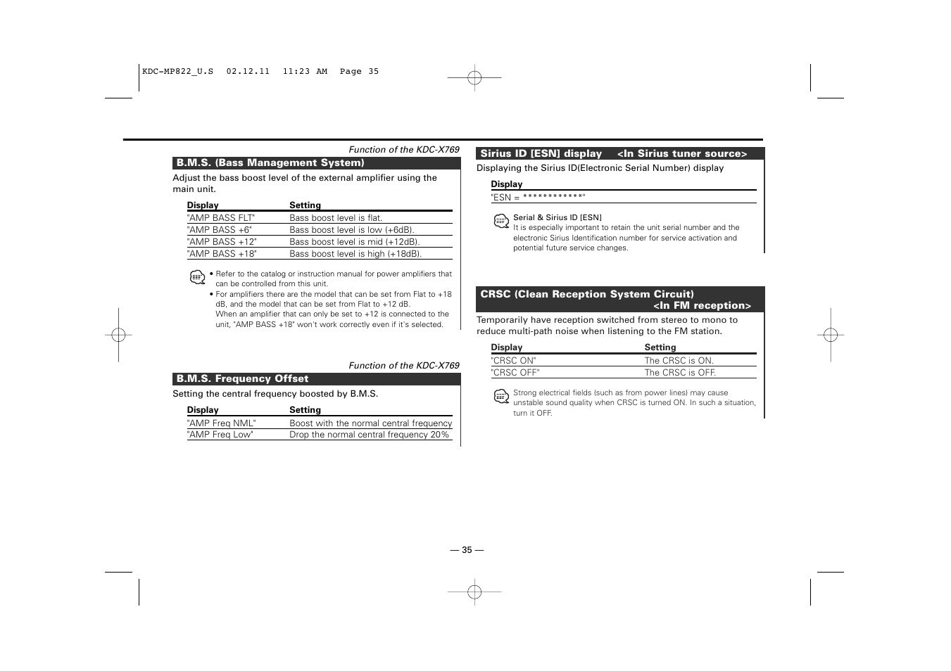 Kenwood eXcelon KDC-X769 User Manual | Page 35 / 48