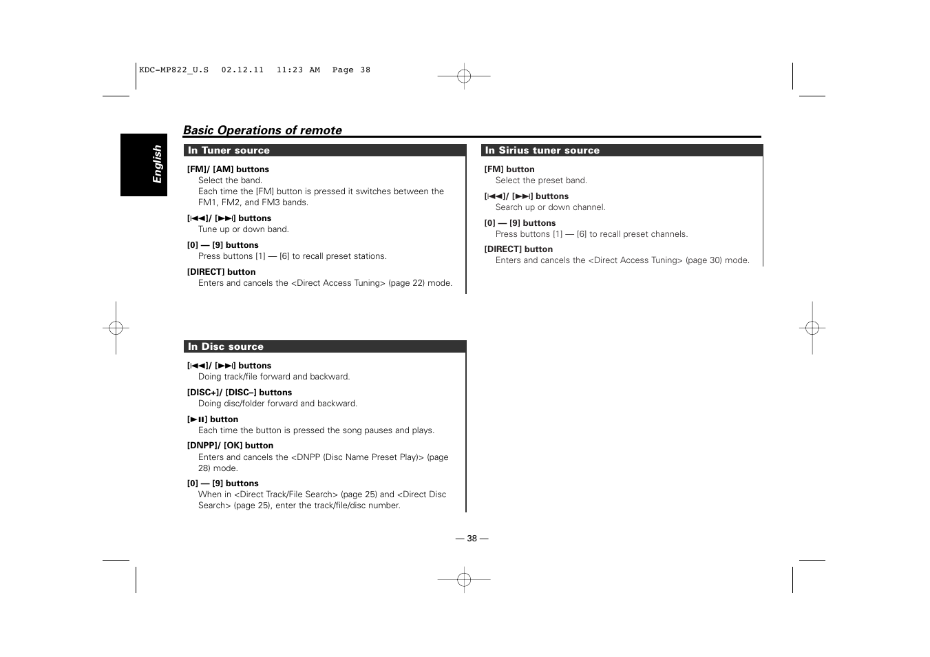 Kenwood eXcelon KDC-X769 User Manual | Page 38 / 48