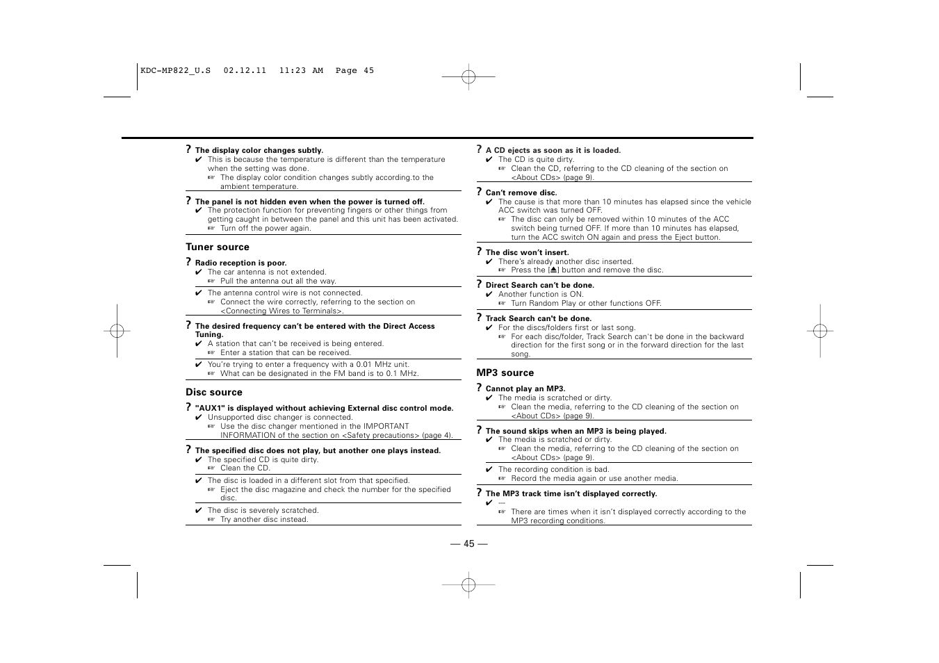 Kenwood eXcelon KDC-X769 User Manual | Page 45 / 48