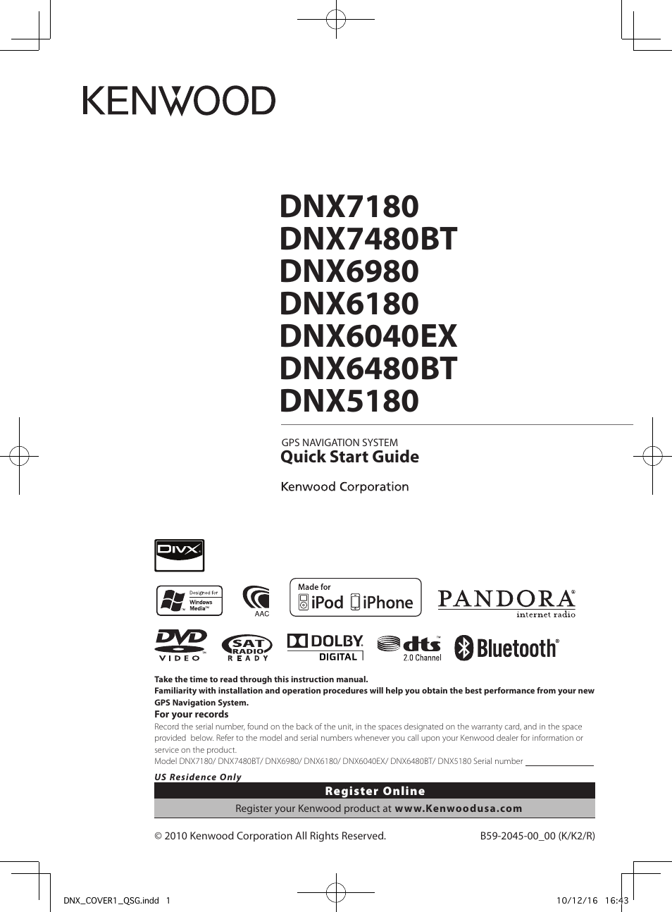 Kenwood DNX7180 User Manual | 32 pages