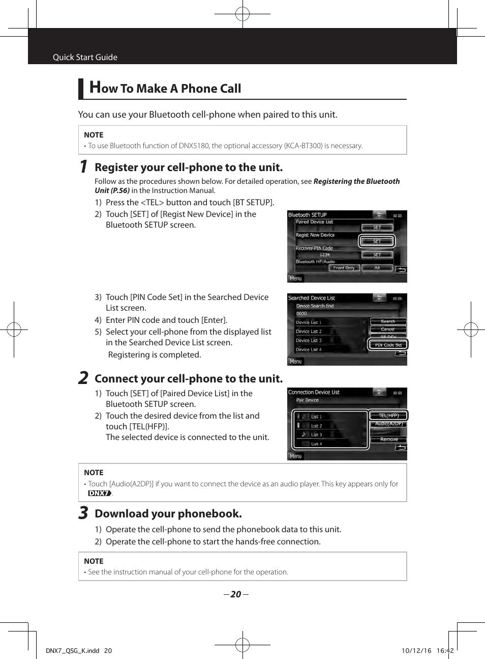 Ow to make a phone call | Kenwood DNX7180 User Manual | Page 20 / 32