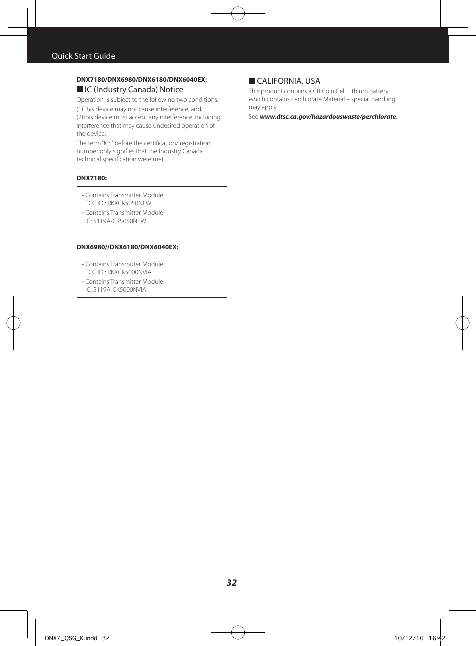 Kenwood DNX7180 User Manual | Page 32 / 32