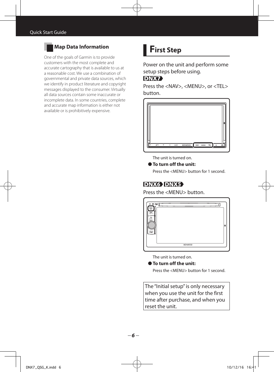 Irst step | Kenwood DNX7180 User Manual | Page 6 / 32