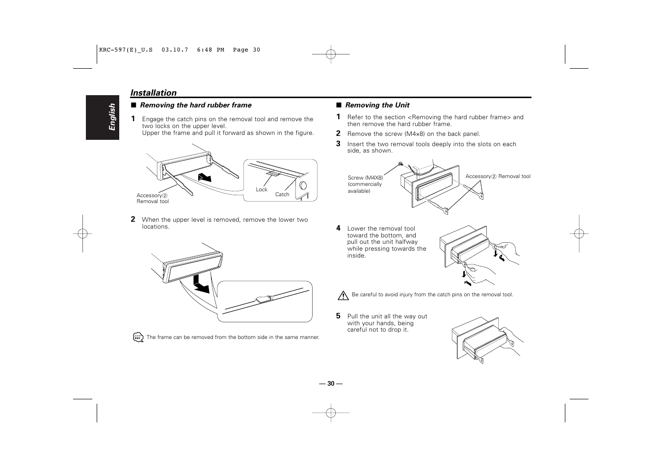 Kenwood KRC-597 User Manual | Page 30 / 36