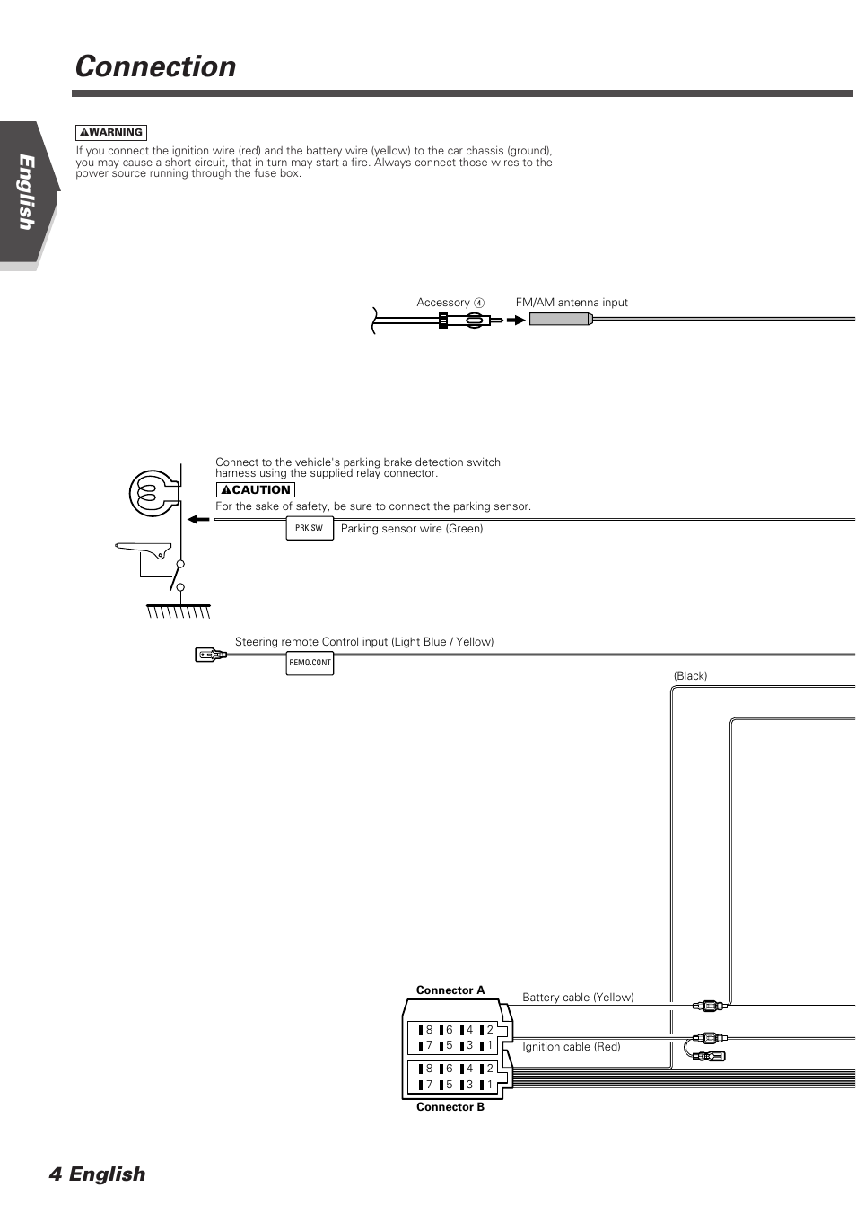 Connection, English 4 english | Kenwood DDX7025 User Manual | Page 4 / 60