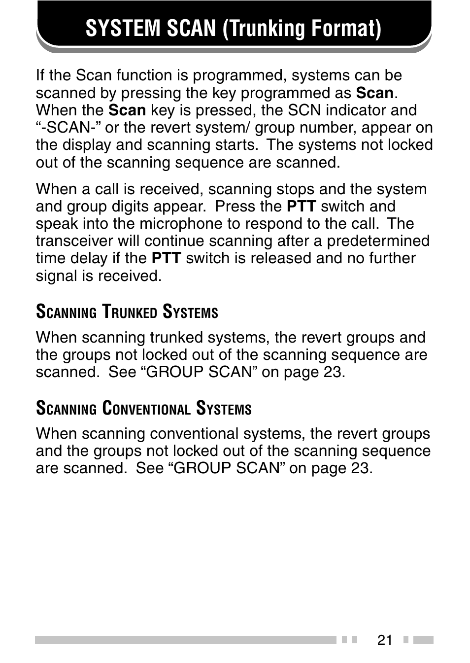 System scan (trunking format) | Kenwood TK-2140 User Manual | Page 26 / 38