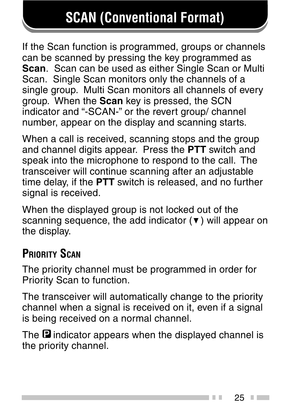 Scan (conventional format) | Kenwood TK-2140 User Manual | Page 30 / 38