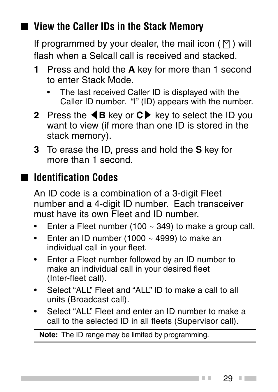 Identification codes | Kenwood TK-2140 User Manual | Page 34 / 38