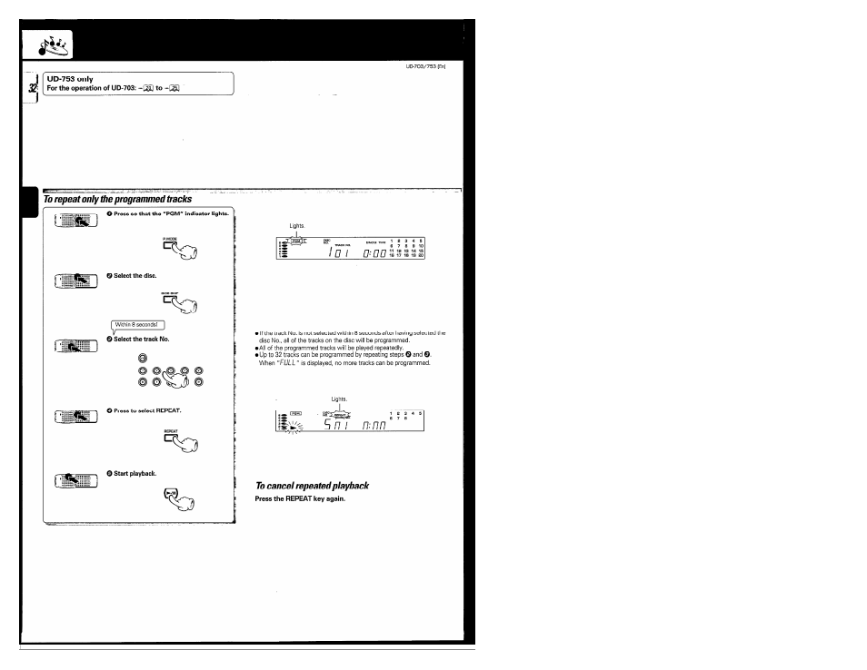 Kenwood COMPACT DISC DIGITAL AUDIO UD-703 User Manual | Page 32 / 80