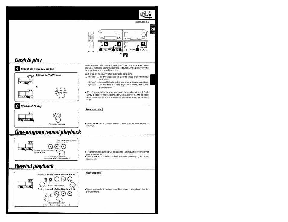 J^windplayback, Dash & play, One-program repeat playback | Kenwood COMPACT DISC DIGITAL AUDIO UD-703 User Manual | Page 37 / 80