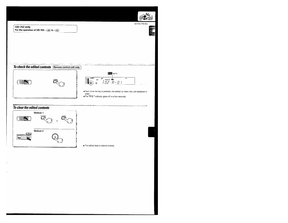 To clear the edited contents | Kenwood COMPACT DISC DIGITAL AUDIO UD-703 User Manual | Page 59 / 80