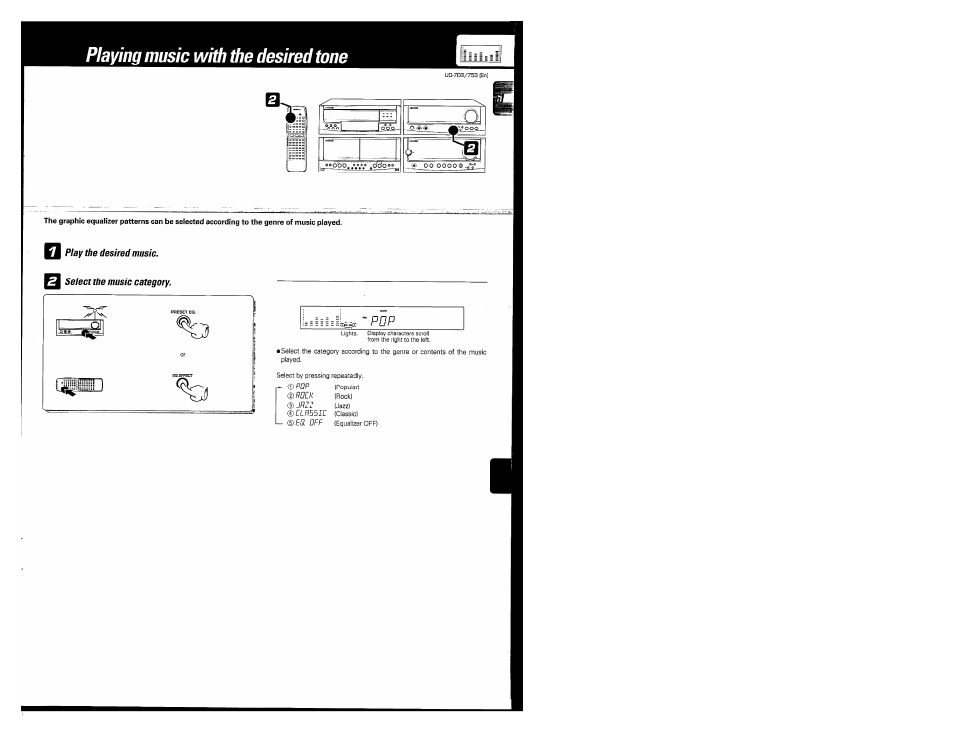 Playing music with the desired tone | Kenwood COMPACT DISC DIGITAL AUDIO UD-703 User Manual | Page 61 / 80