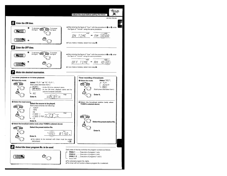 Гмеп, On time rm ^jorn, Time rm lo^loe | Z^tt^tx, B1.50, S) cs> ■\э | Kenwood COMPACT DISC DIGITAL AUDIO UD-703 User Manual | Page 69 / 80