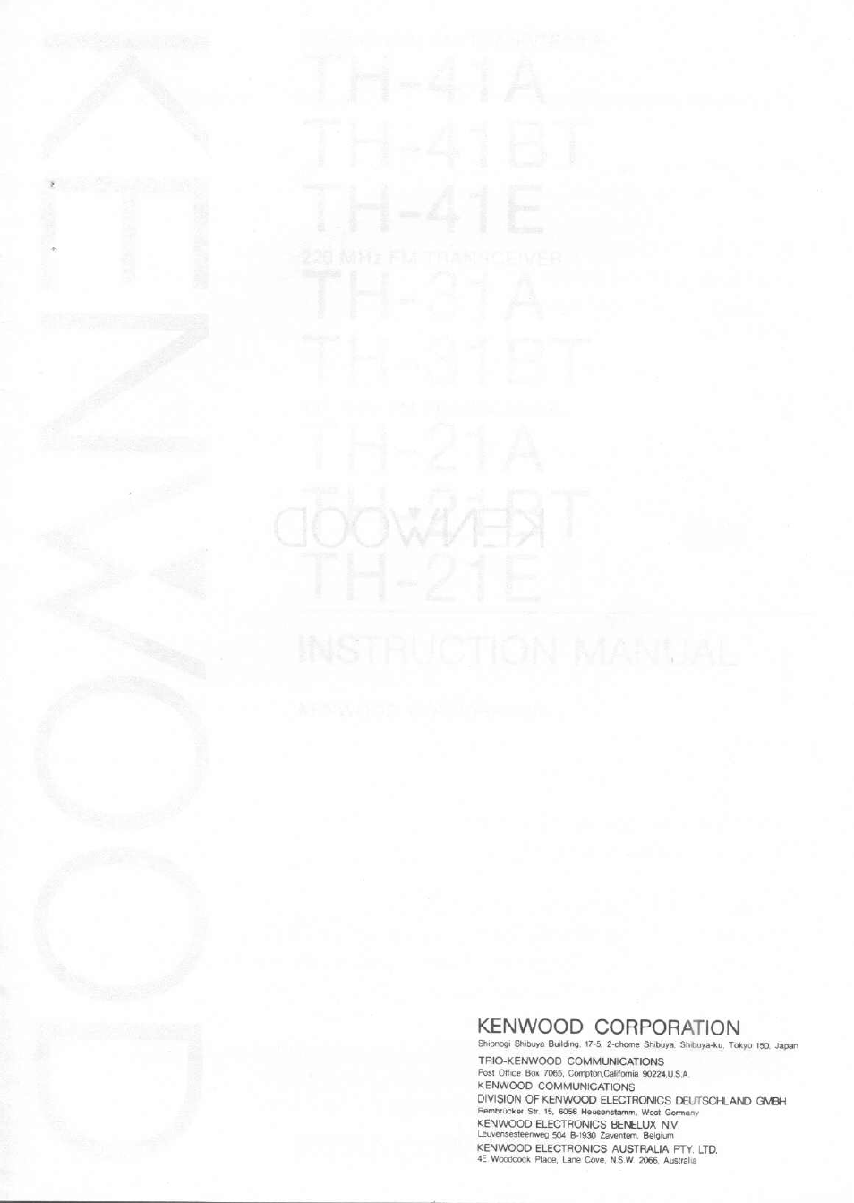 Kenwood corporation | Kenwood TH-31A User Manual | Page 13 / 14