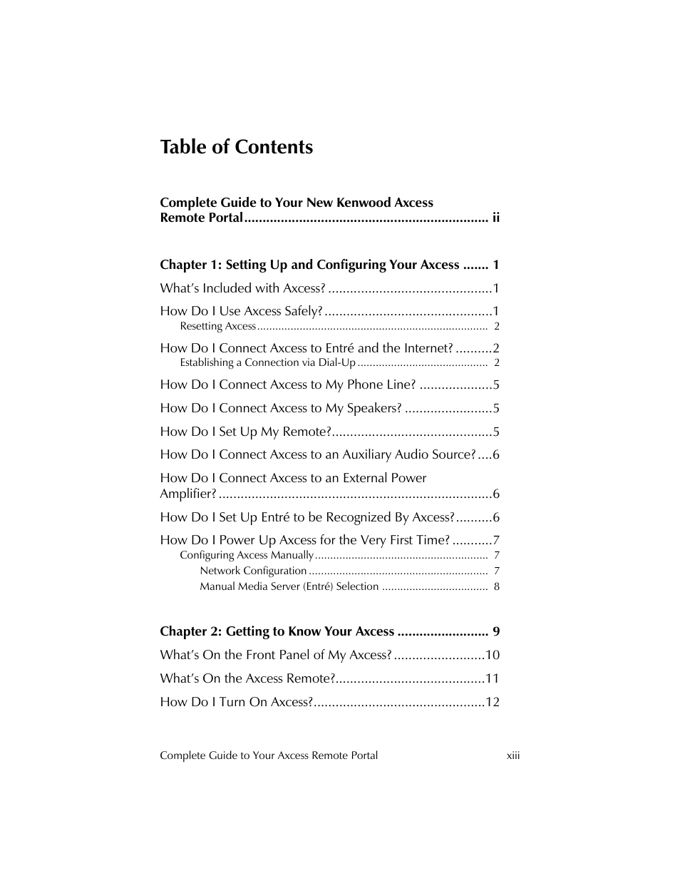 Kenwood Axcess Remote Portal User Manual | Page 3 / 44
