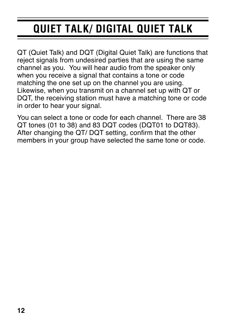 Quiet talk/ digital quiet talk | Kenwood ProTalk XLS TK-3130 User Manual | Page 18 / 48