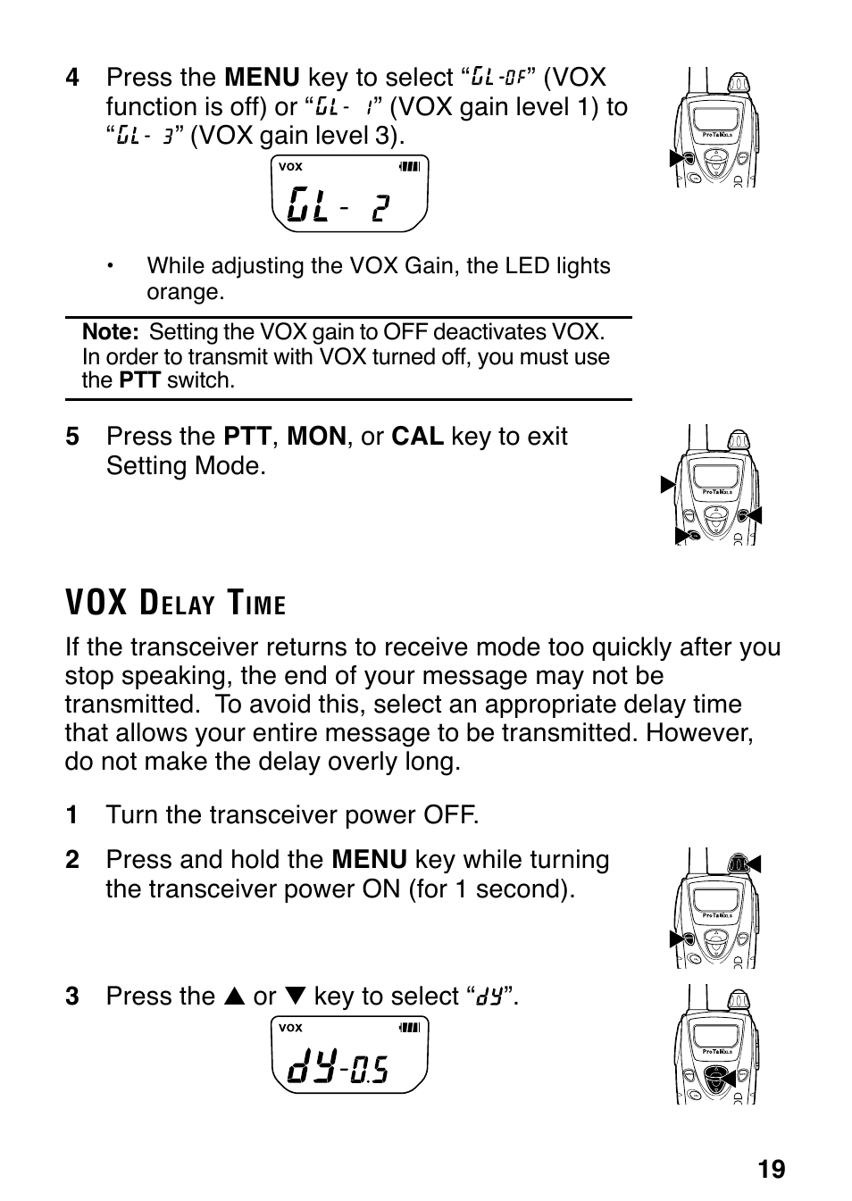 Vox d | Kenwood ProTalk XLS TK-3130 User Manual | Page 25 / 48