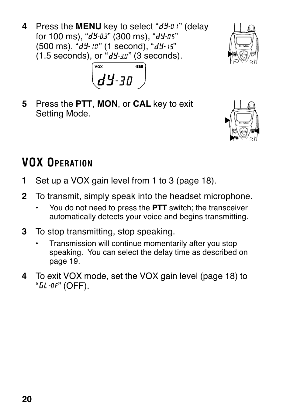 Vox o | Kenwood ProTalk XLS TK-3130 User Manual | Page 26 / 48