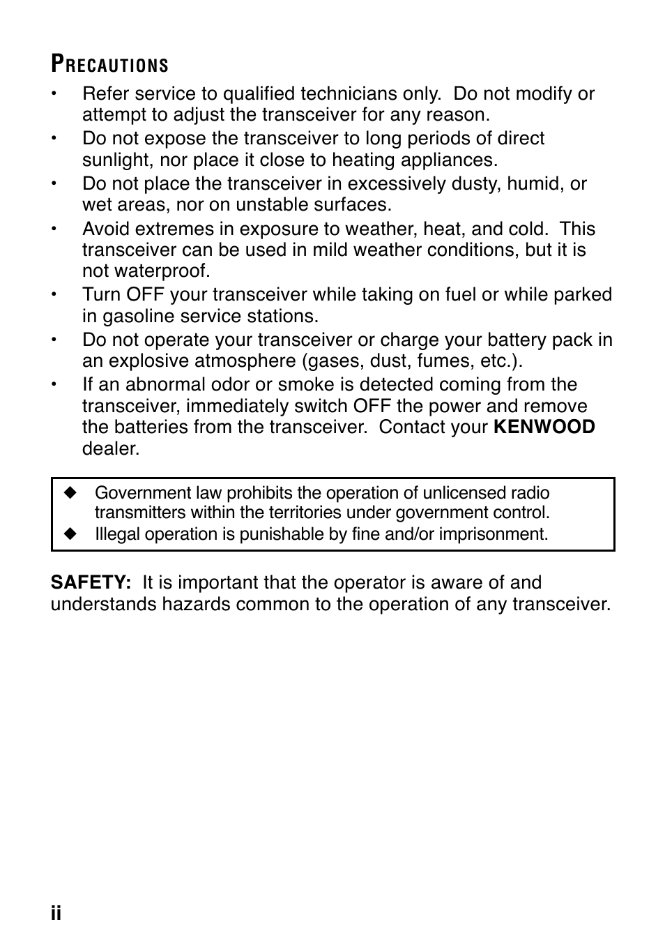 Kenwood ProTalk XLS TK-3130 User Manual | Page 4 / 48